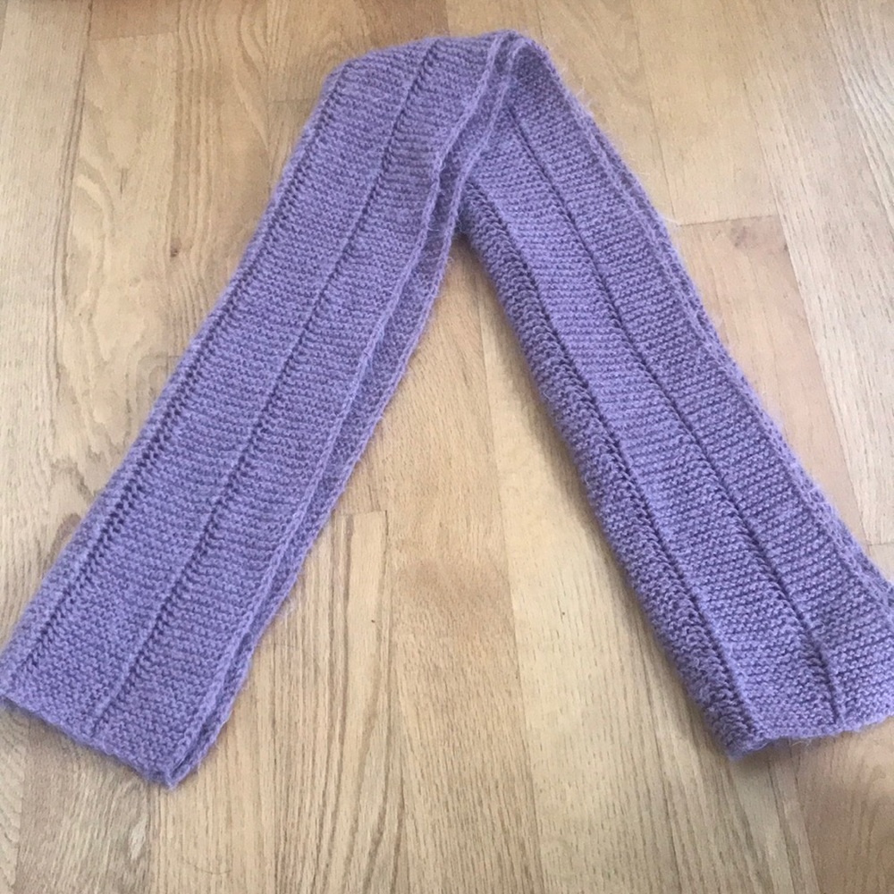 Purple Hand Knitted Winter Cozy Scarf